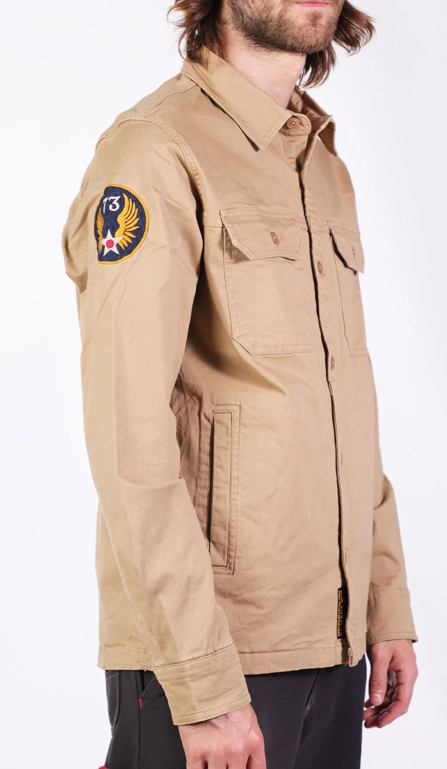 Vêtement en cuir Veste, parka & doudoune textile beige