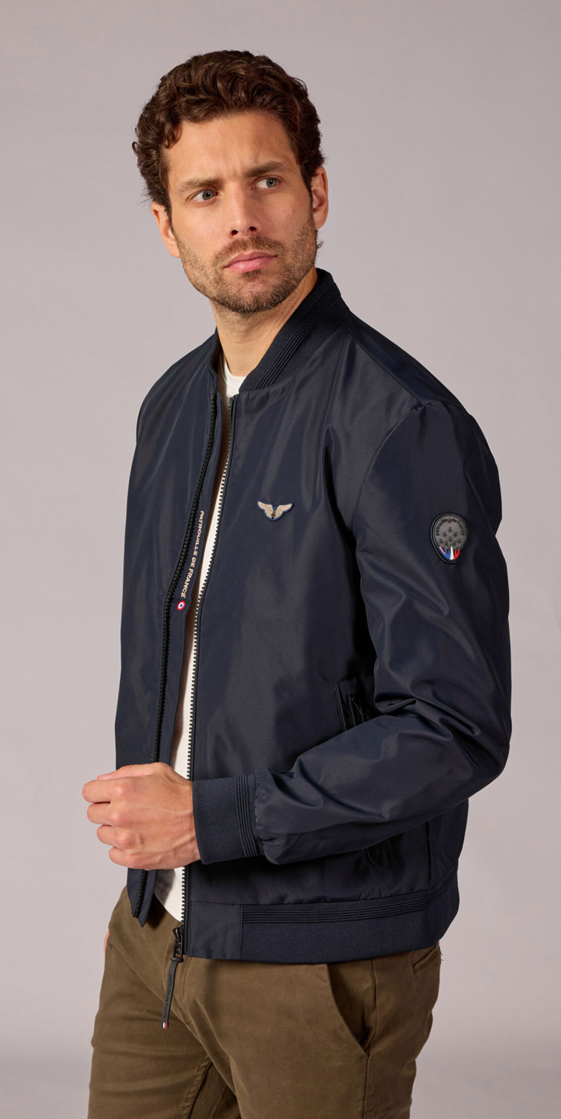 Vêtement en cuir Blousons textile bleu