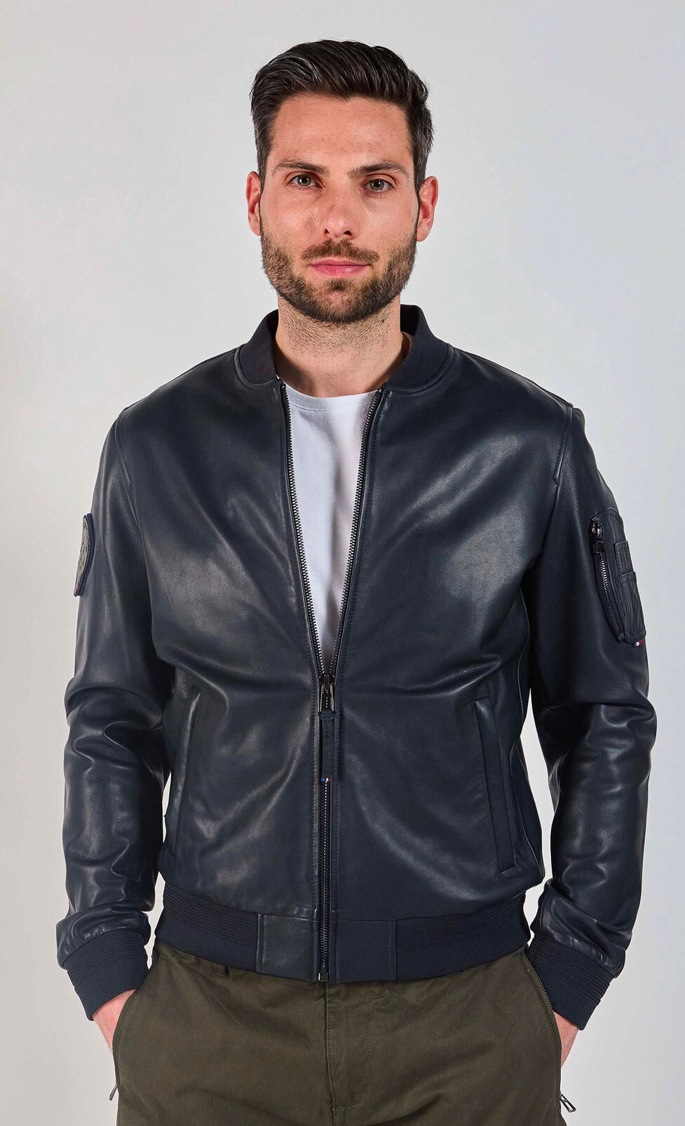 Vêtement en cuir Blousons cuir bleu