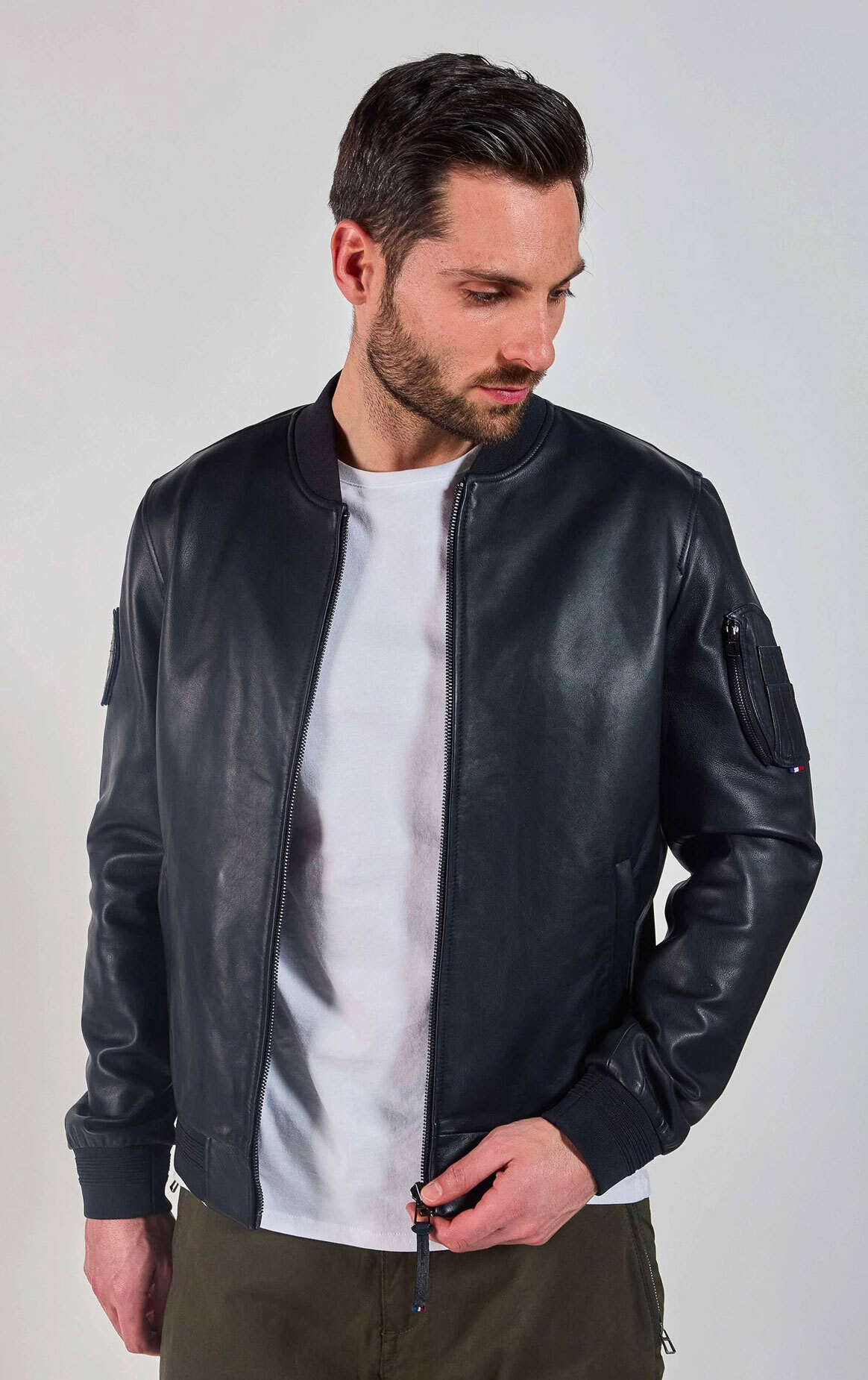 Vêtement en cuir Blousons cuir bleu