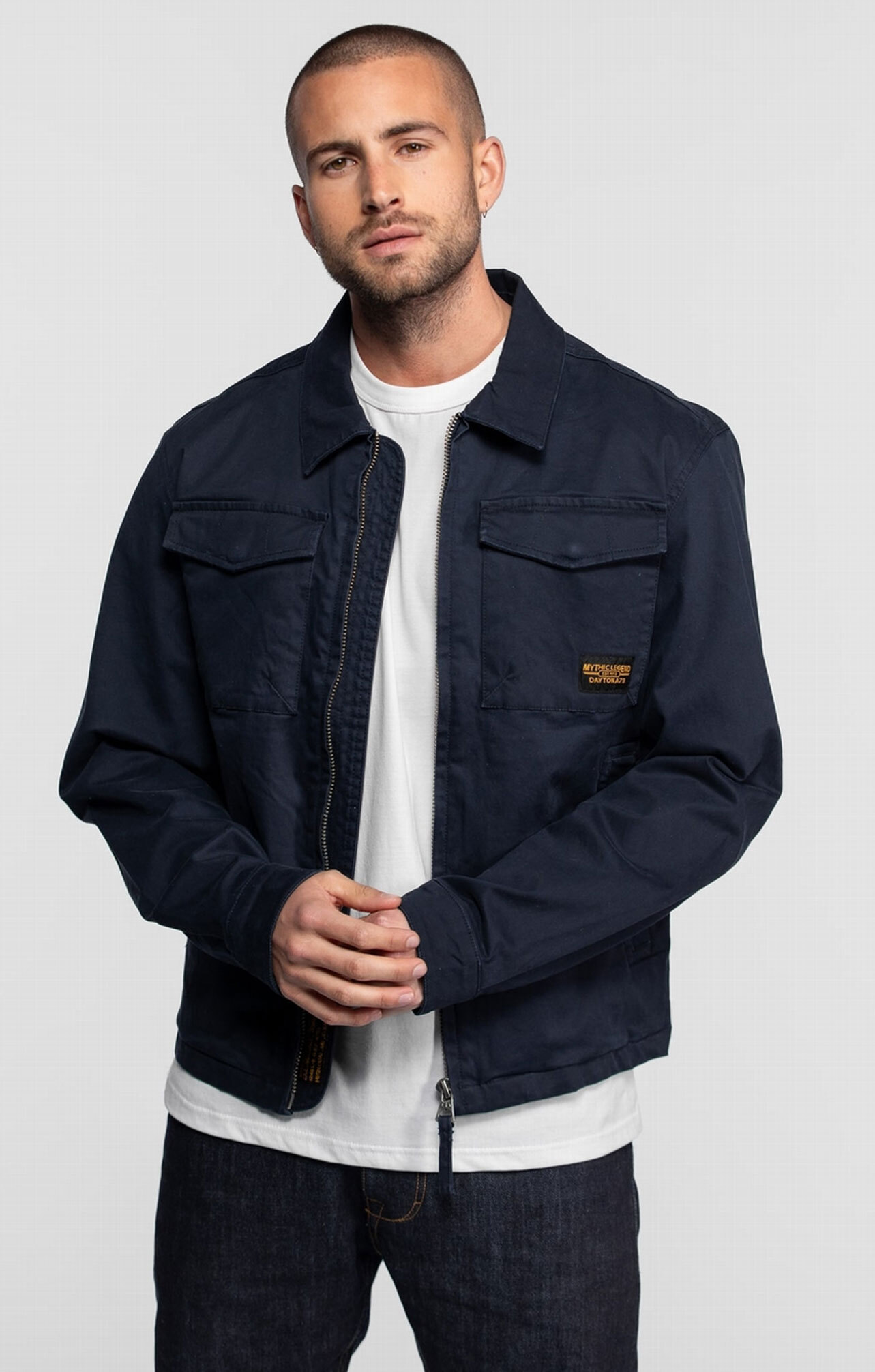 Vêtement en cuir Blousons textile bleu