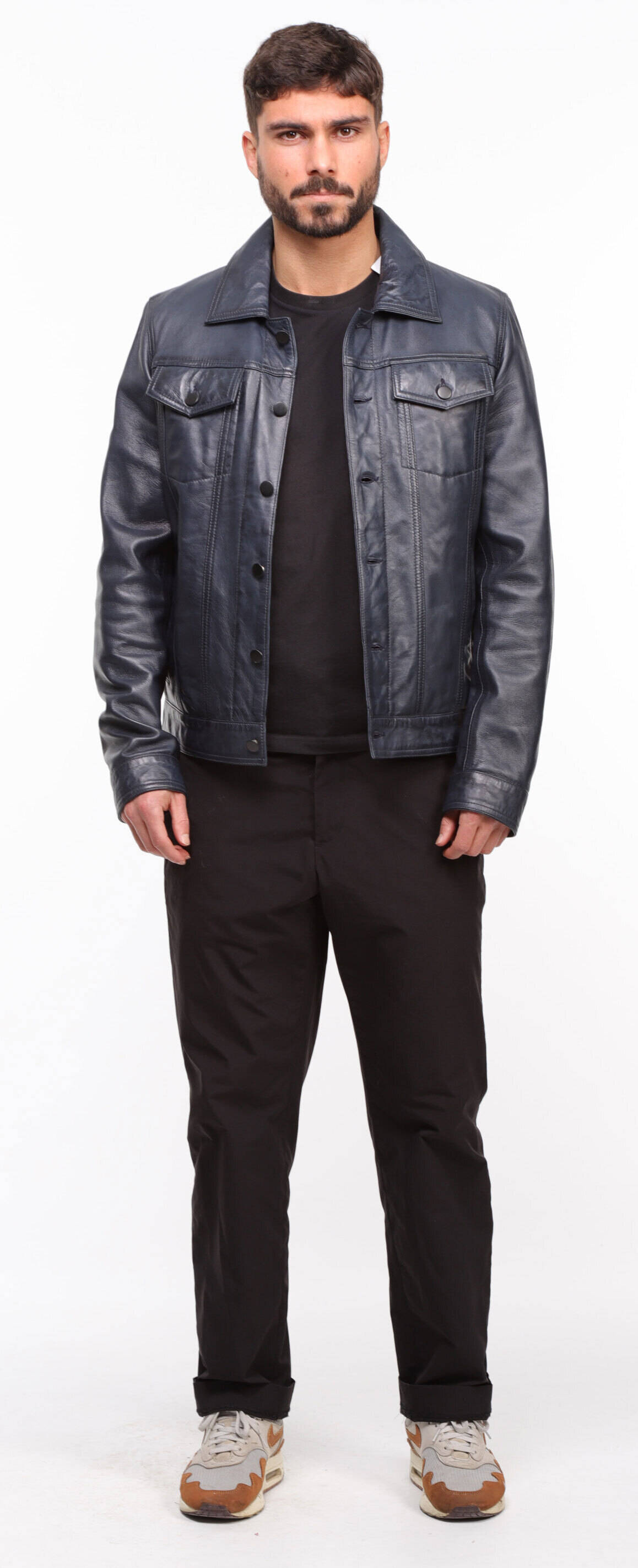 Vêtement en cuir Vestes & Trois Quart cuir bleu