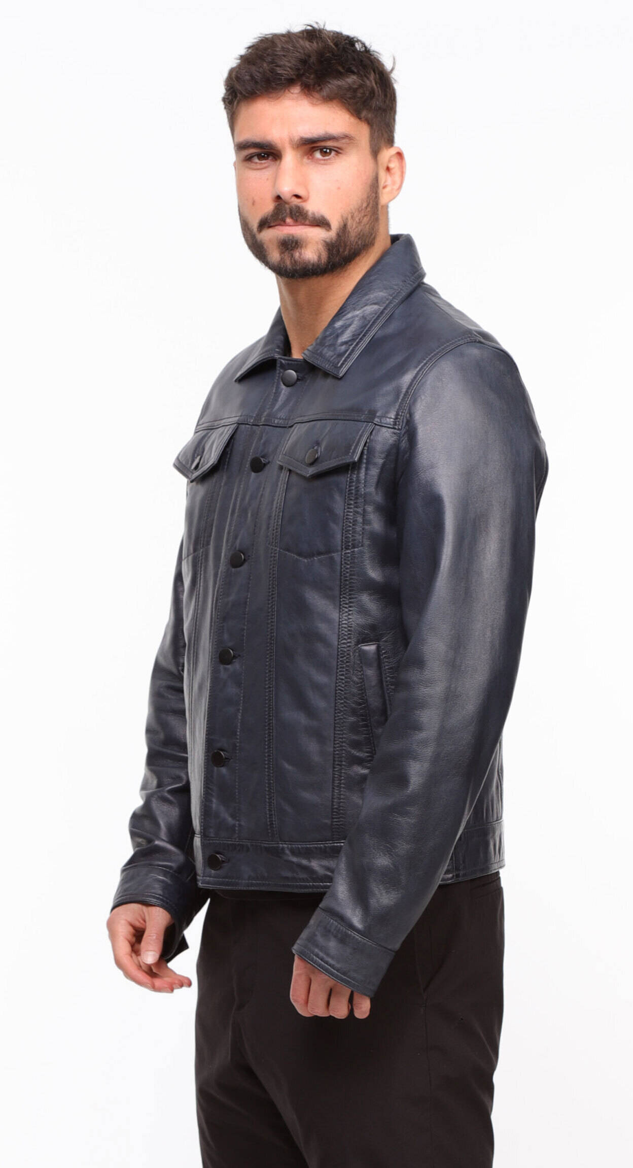 Vêtement en cuir Vestes & Trois Quart cuir bleu