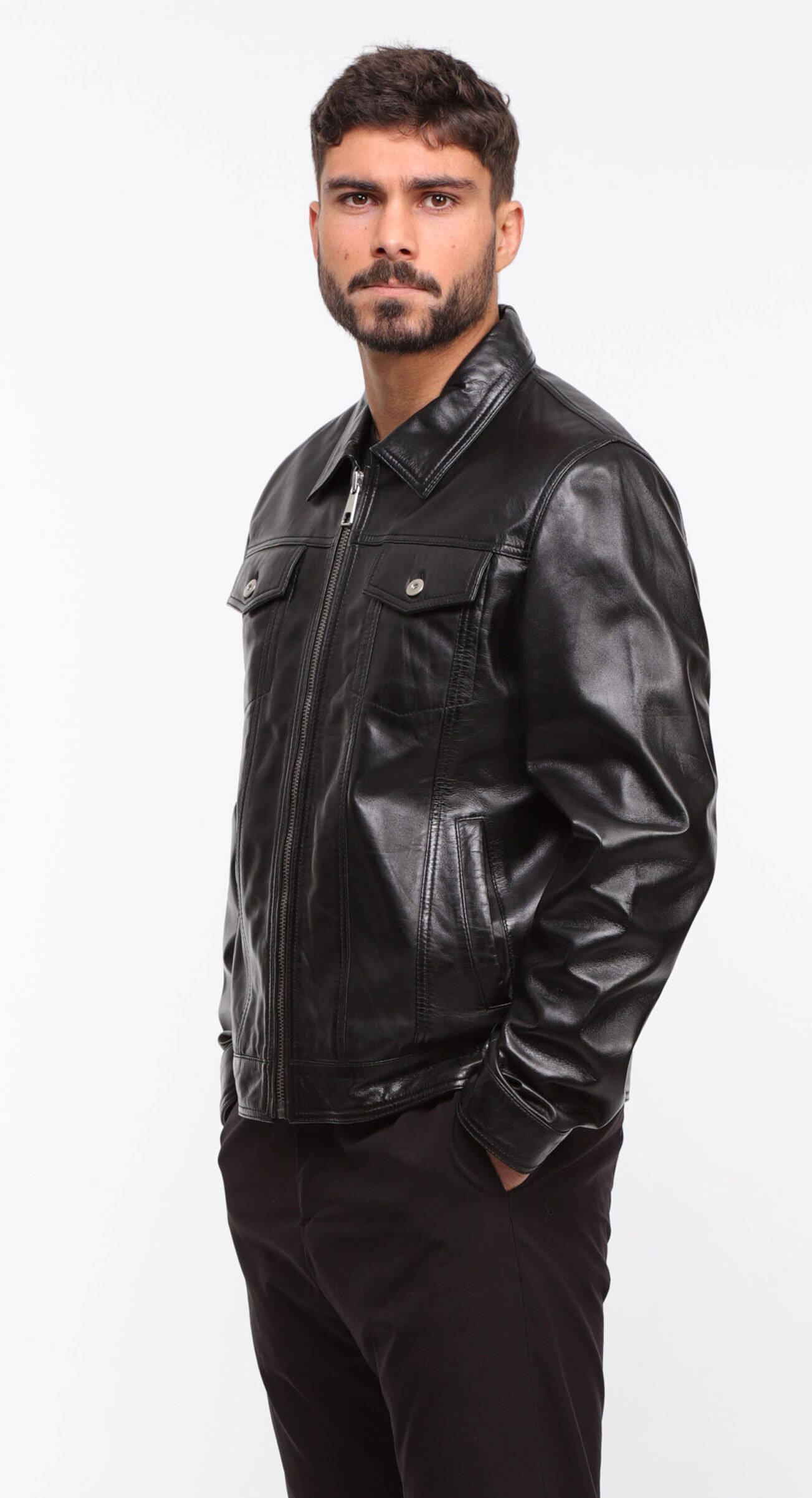 Vêtement en cuir Vestes & Trois Quart cuir noir