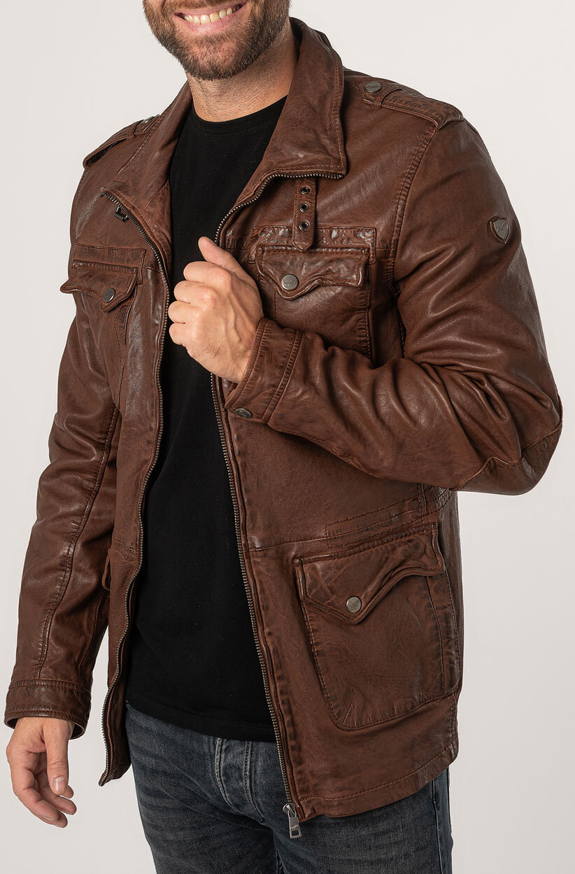 Vêtement en cuir Vestes & Trois Quart cuir marron