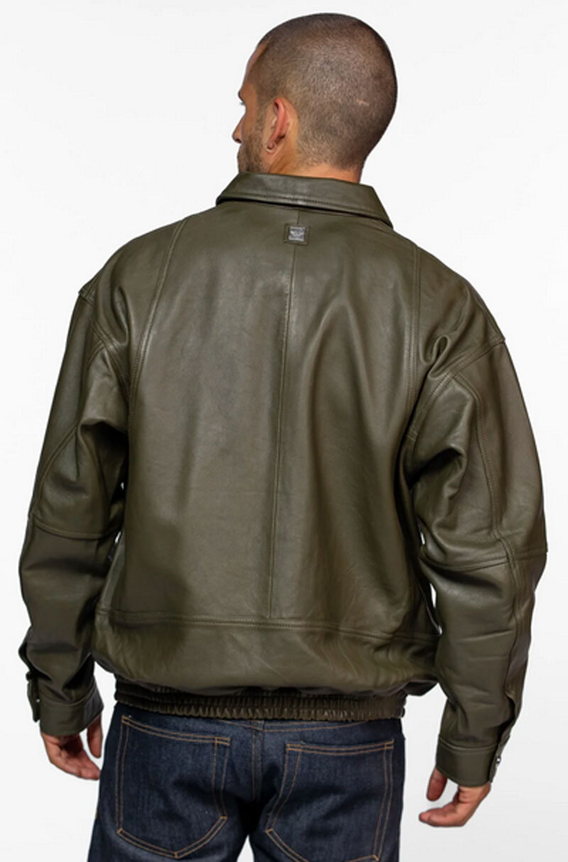 Vêtement en cuir Blousons cuir kaki