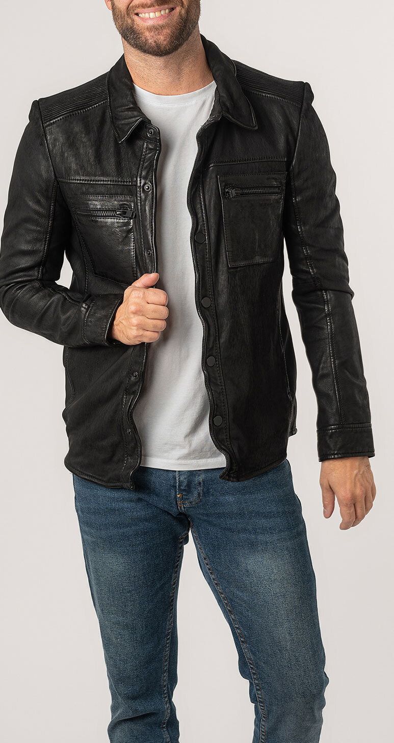 Vêtement en cuir Vestes & Trois Quart cuir noir