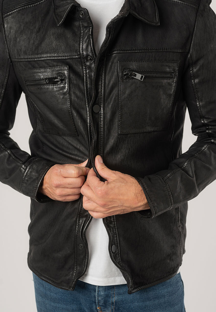 Vêtement en cuir Vestes & Trois Quart cuir noir