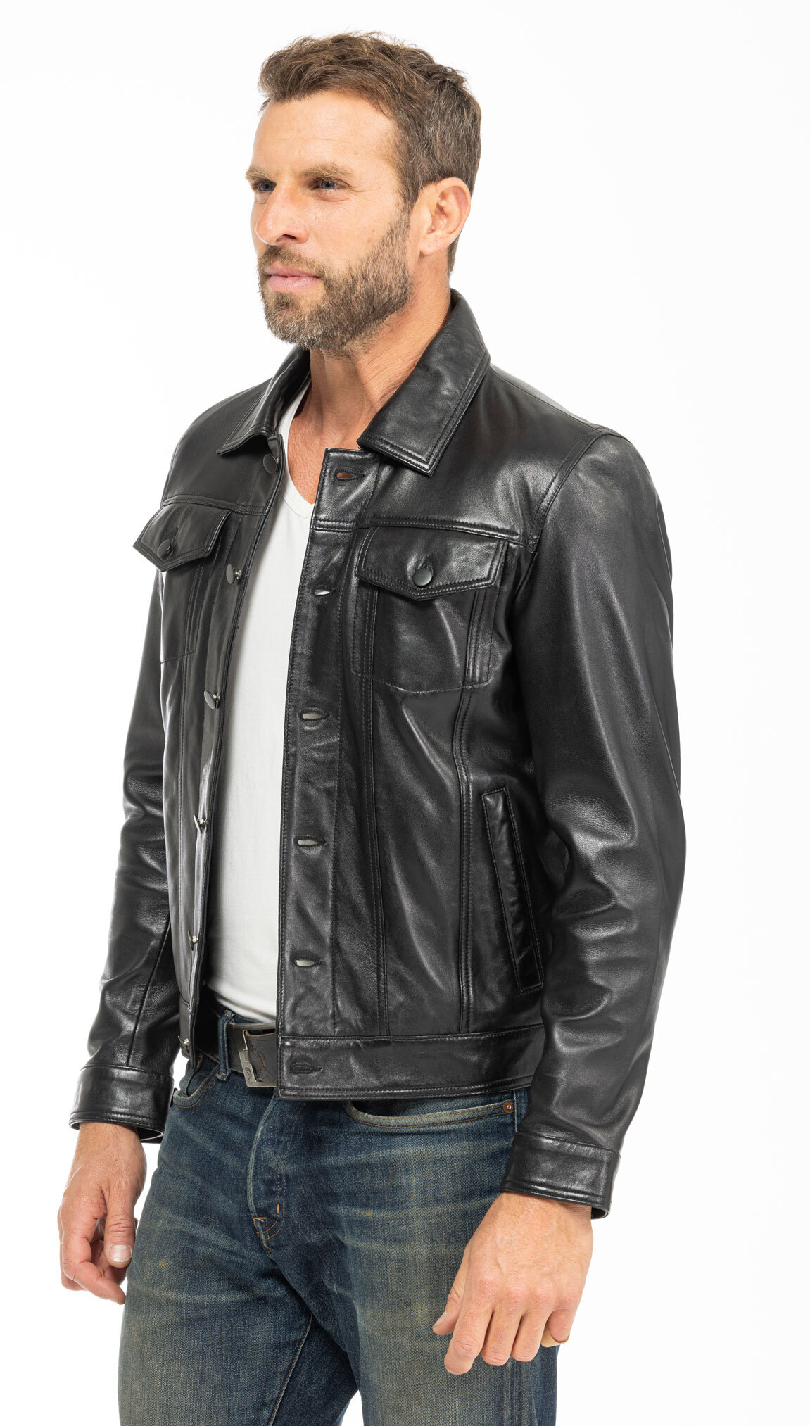 Vêtement en cuir Vestes & Trois Quart cuir noir