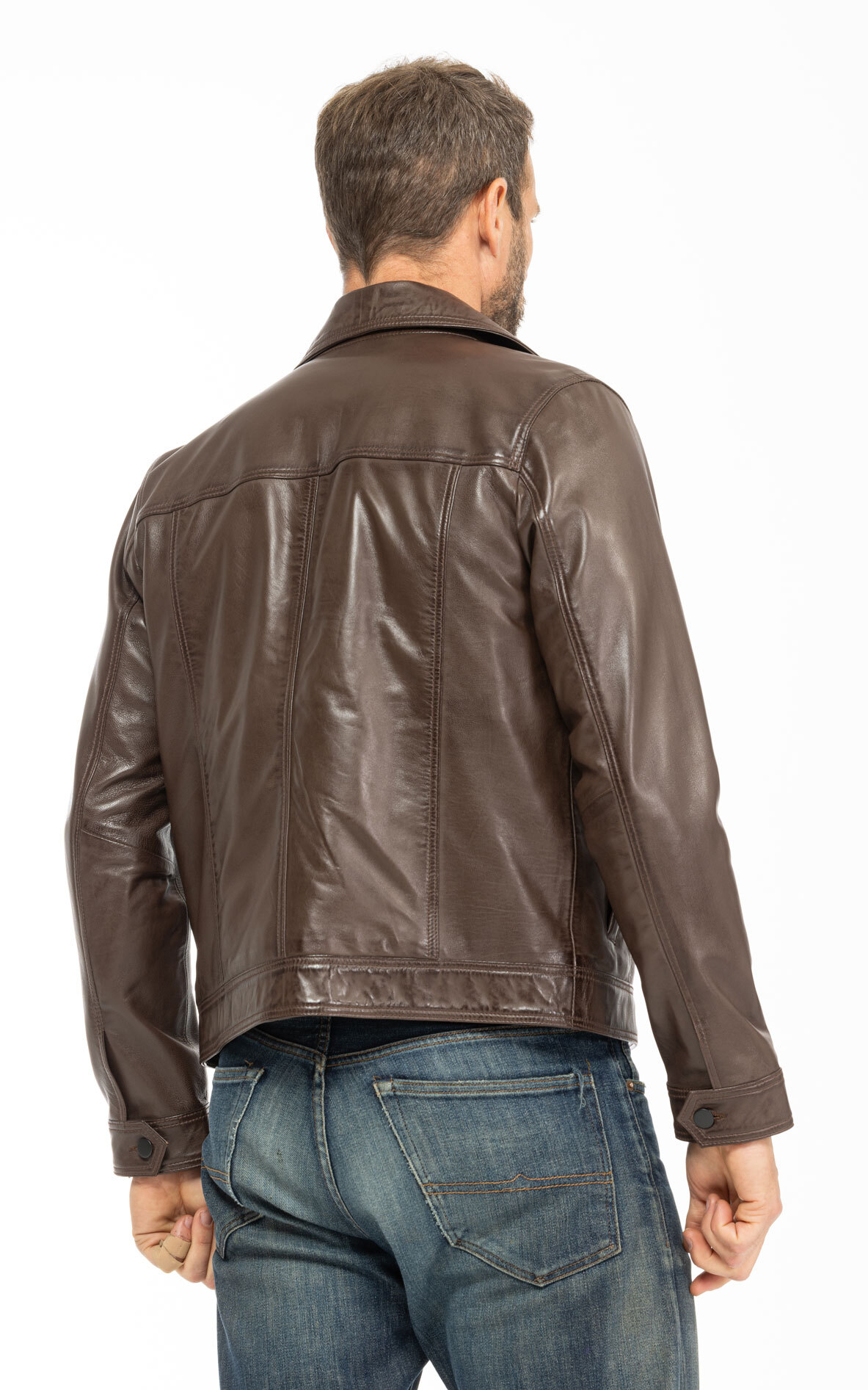 Vêtement en cuir Vestes & Trois Quart cuir marron