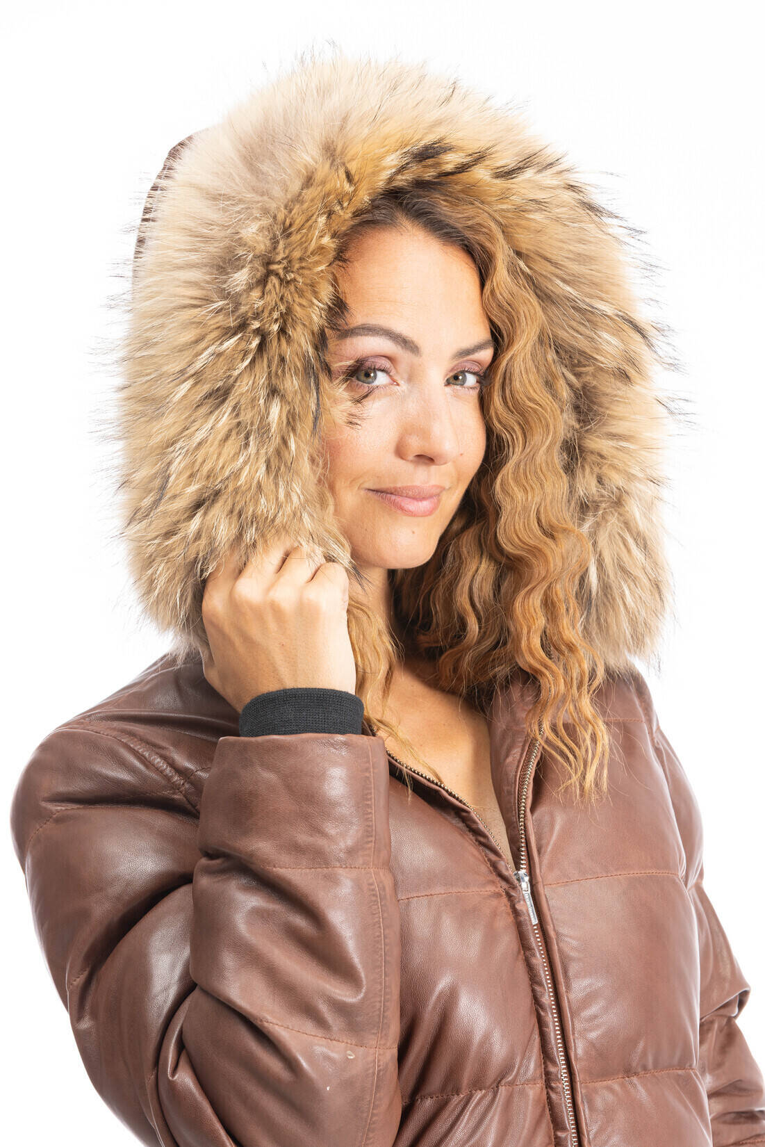 Vêtement en cuir Manteaux cuir cognac