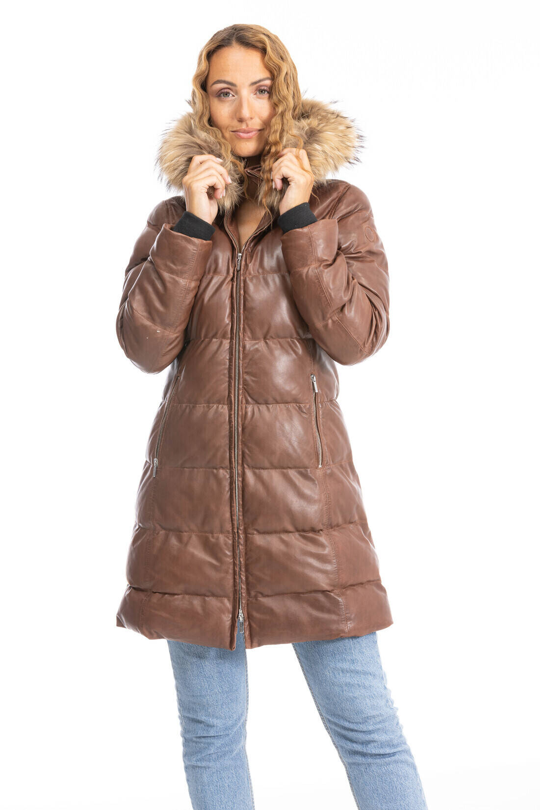 Vêtement en cuir Manteaux cuir cognac