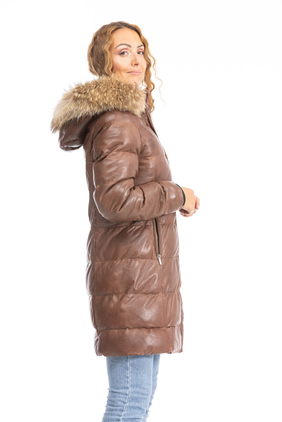 Vêtement en cuir Manteaux cuir cognac