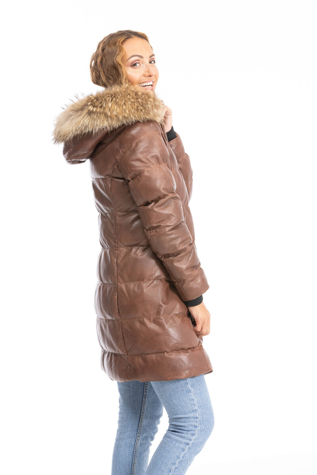 Vêtement en cuir Manteaux cuir cognac