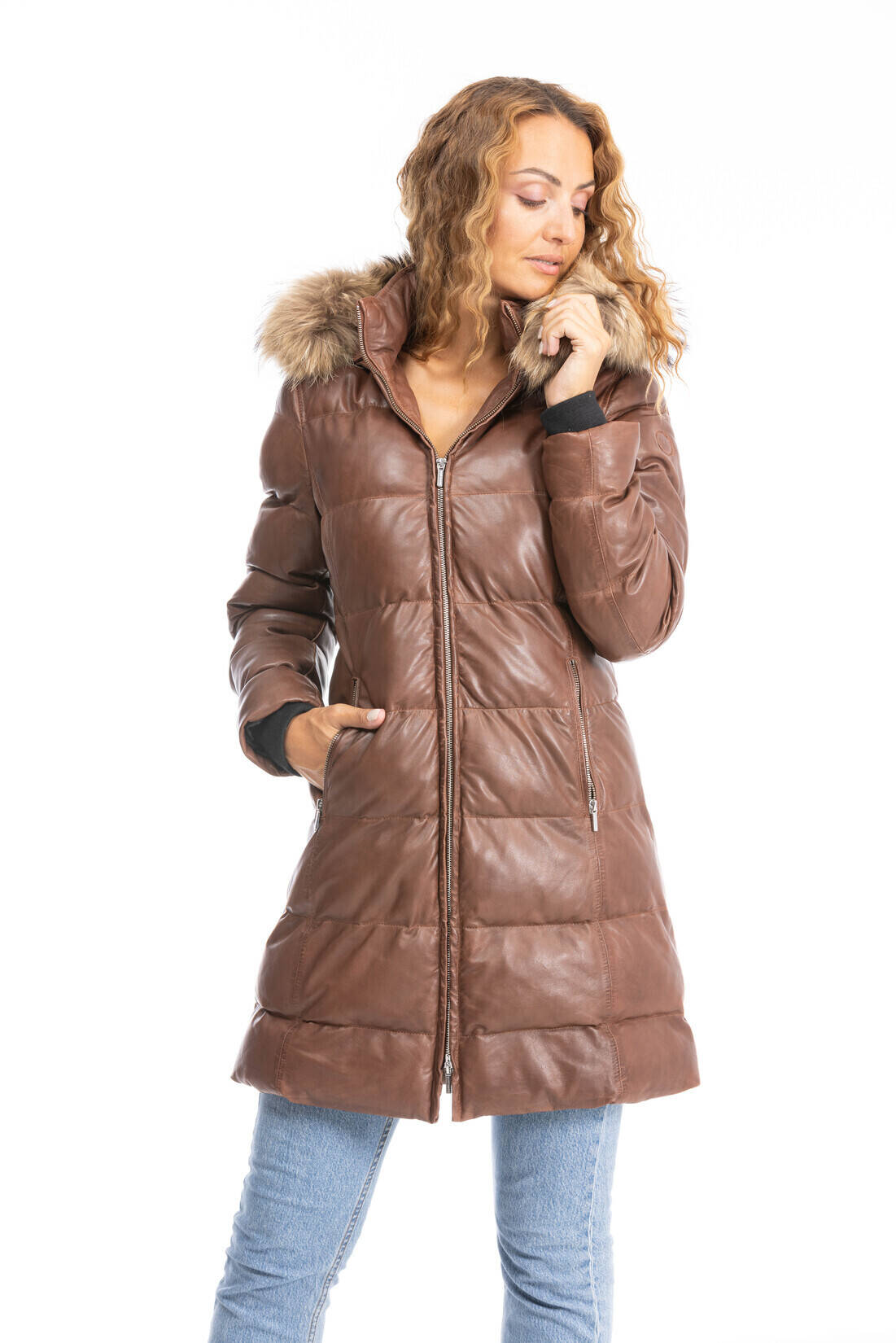 Vêtement en cuir Manteaux cuir cognac