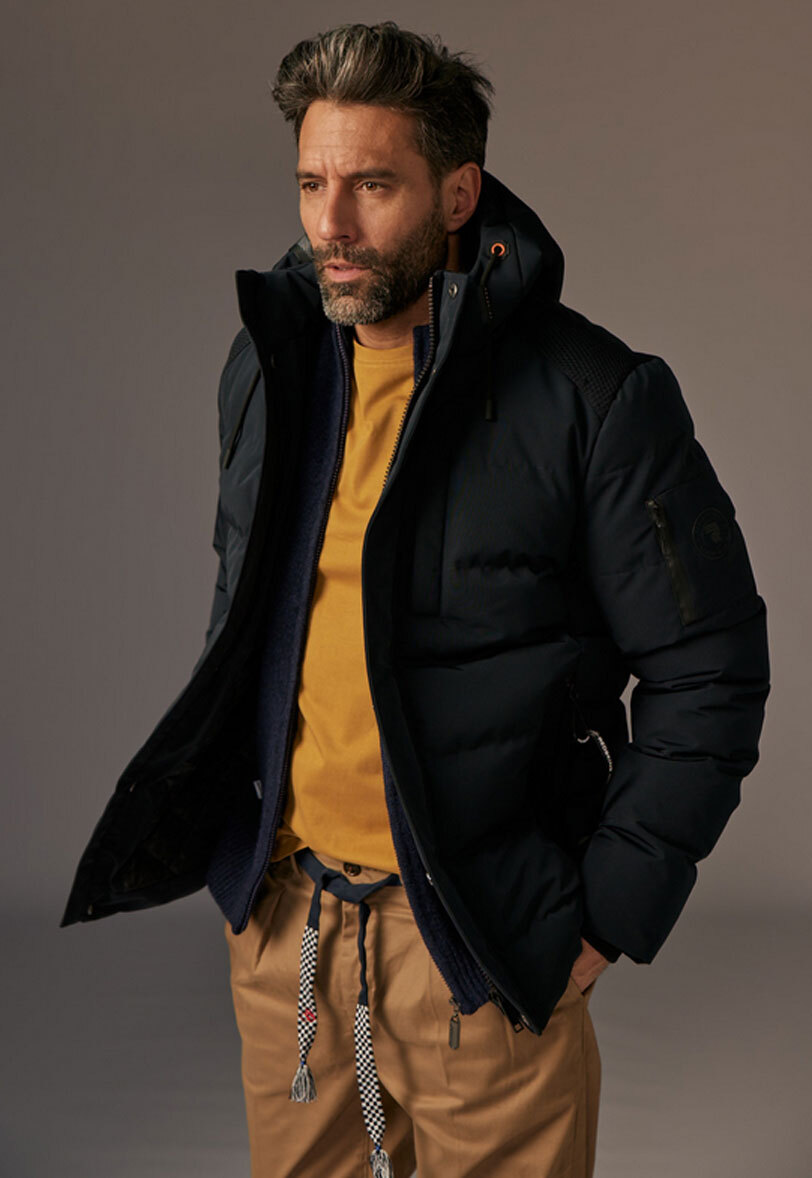 Vêtement en cuir Veste, parka & doudoune textile bleu