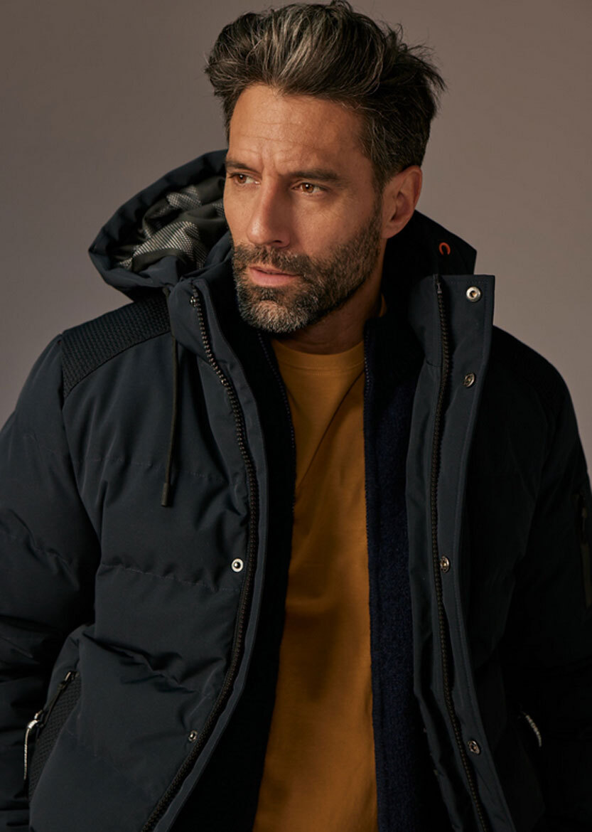 Vêtement en cuir Veste, parka & doudoune textile bleu