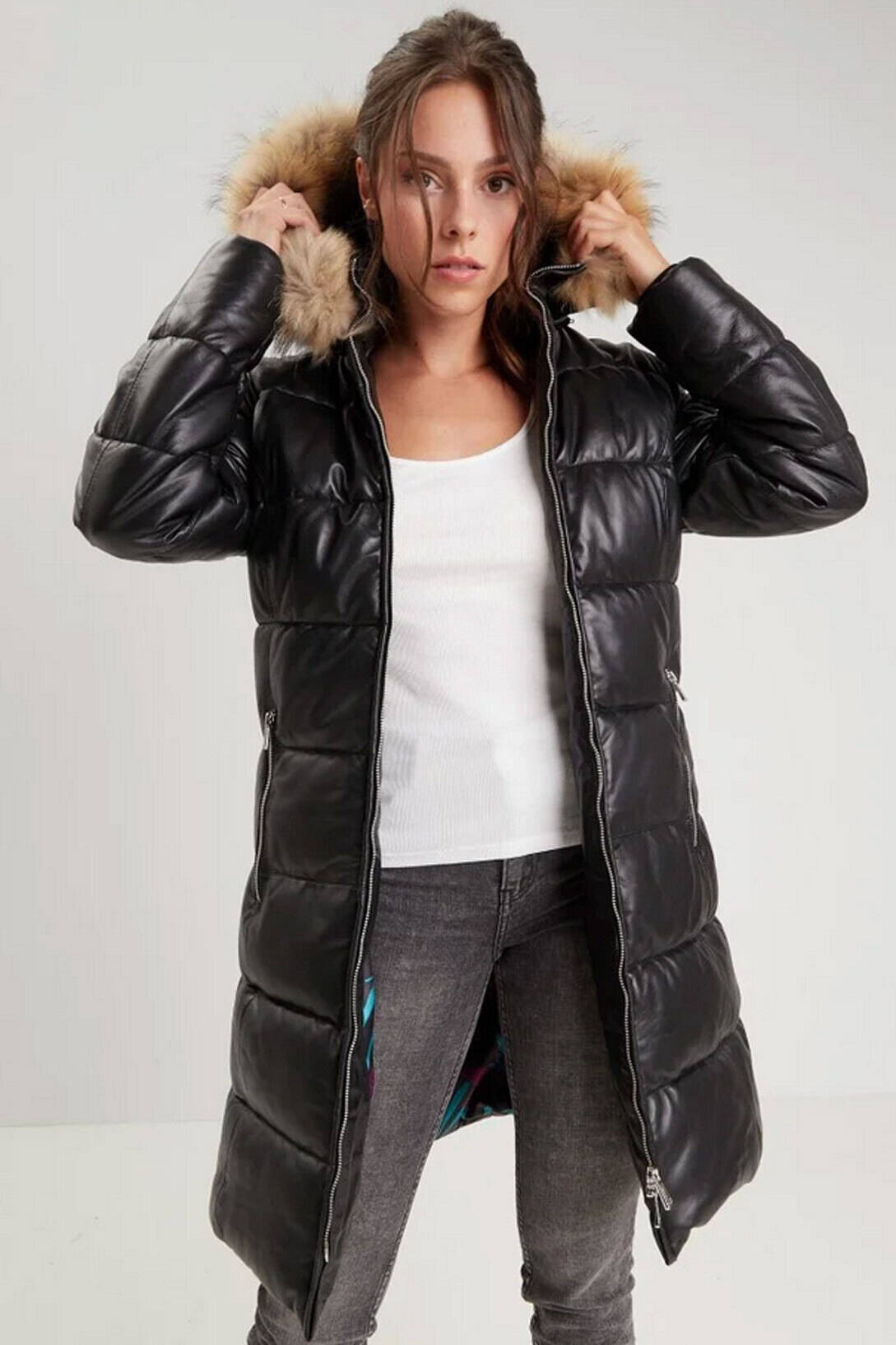 Vêtement en cuir Manteaux cuir noir