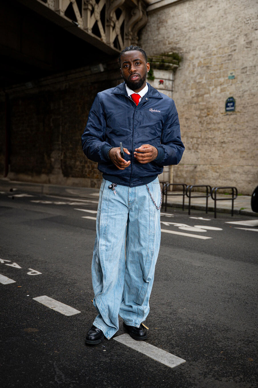 Vêtement en cuir Blousons textile bleu