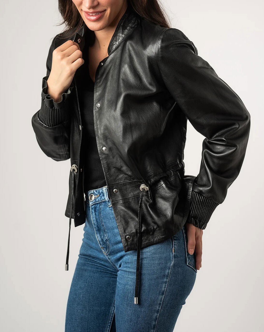 Vêtement en cuir Vestes cuir noir