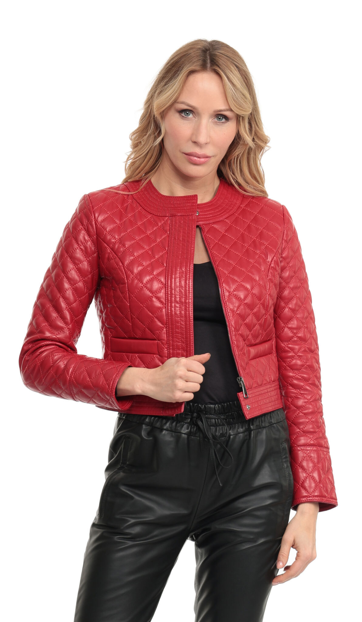 Vêtement en cuir Blousons cuir rouge