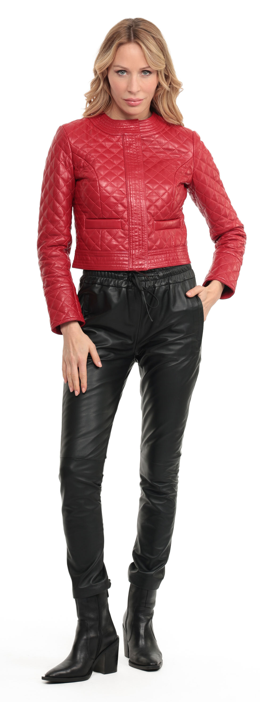 Vêtement en cuir Blousons cuir rouge