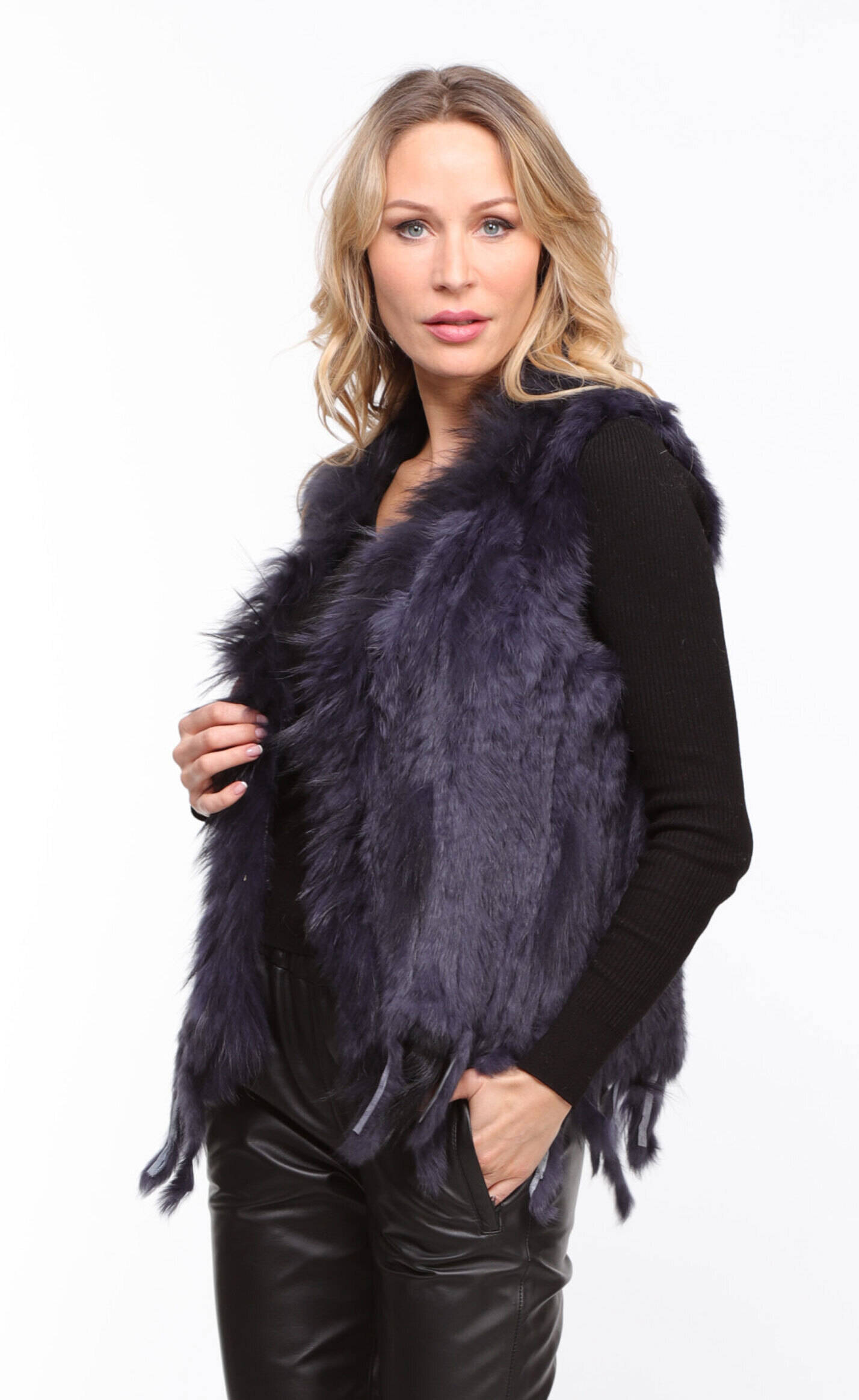 Vêtement en cuir Gilets cuir & fourrure  bleu