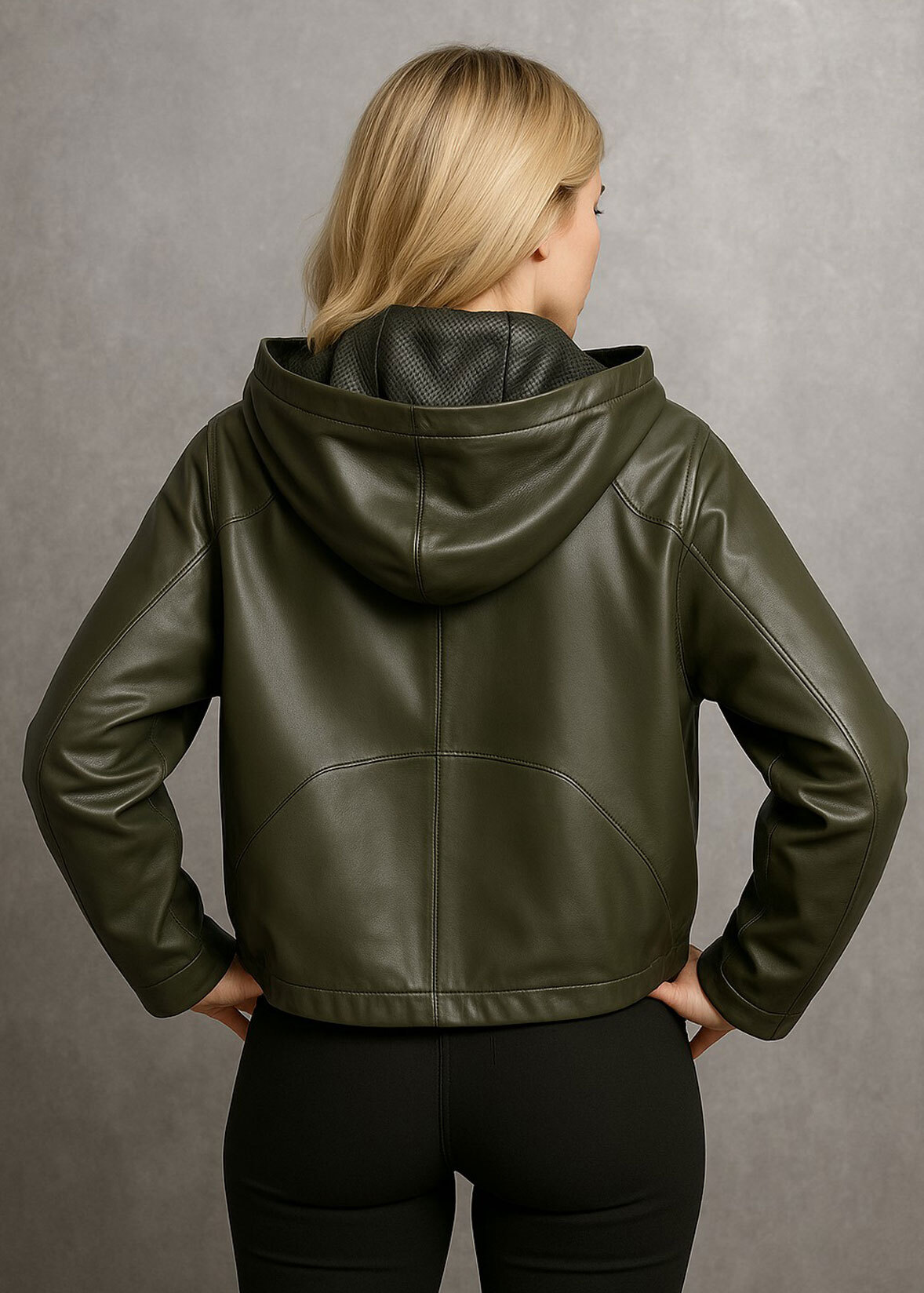 Vêtement en cuir Blousons cuir kaki