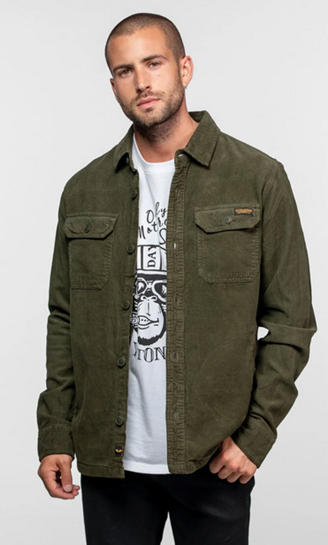 Vêtement en cuir Veste, parka & doudoune textile kaki