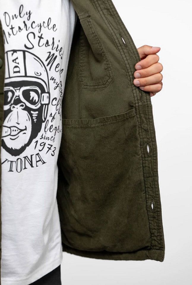 Vêtement en cuir Veste, parka & doudoune textile kaki