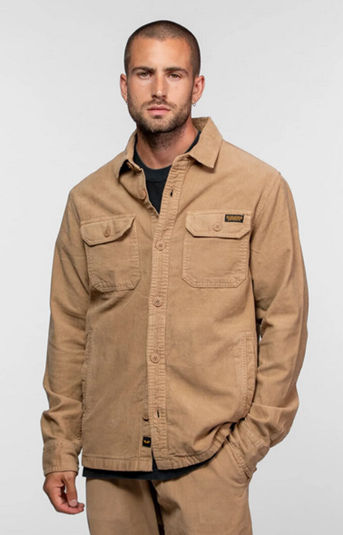 Vêtement en cuir Veste, parka & doudoune textile beige