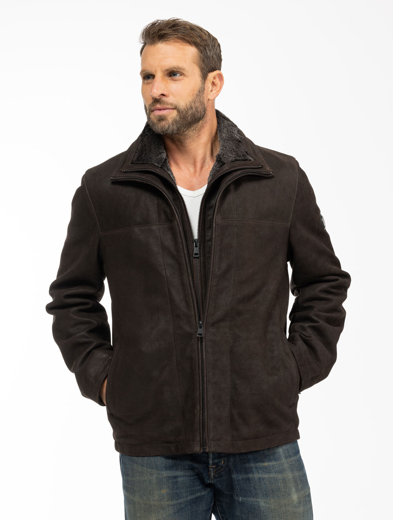 Vêtement en cuir Vestes & Trois Quart cuir marron