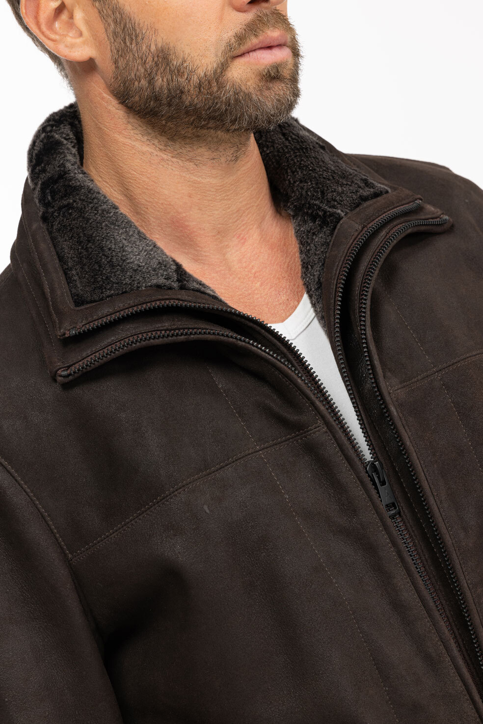 Vêtement en cuir Vestes & Trois Quart cuir marron