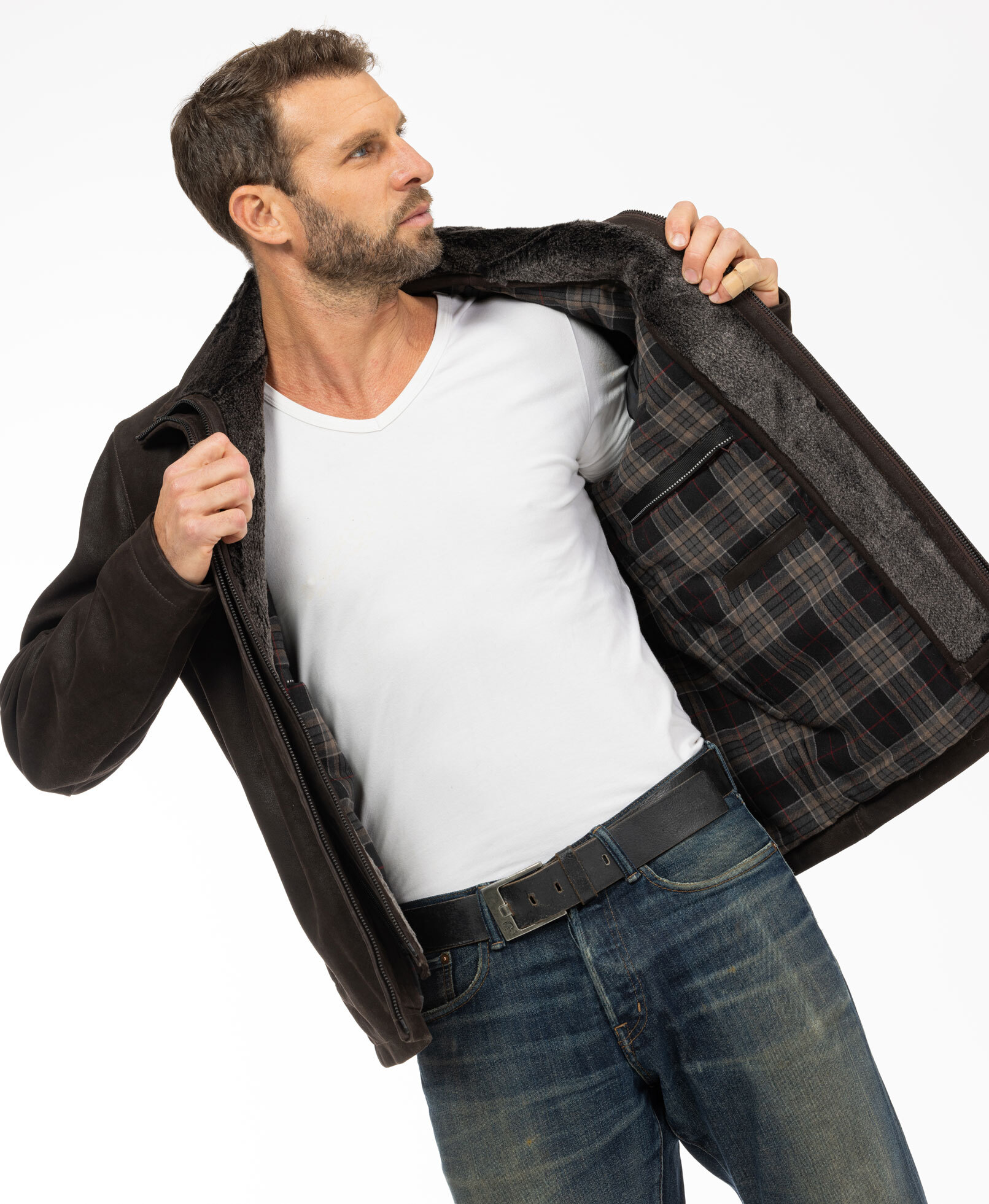 Vêtement en cuir Vestes & Trois Quart cuir marron