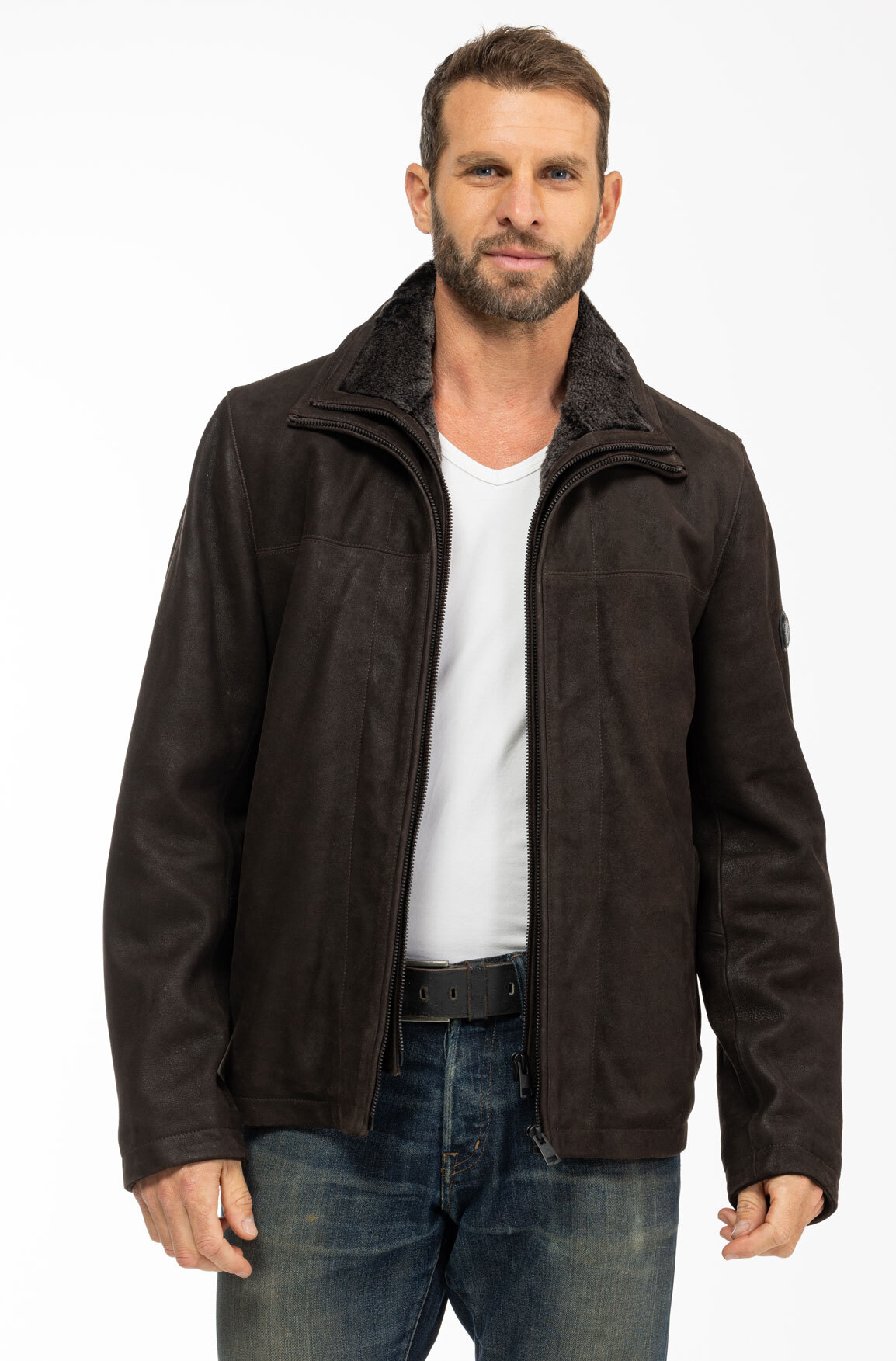 Vêtement en cuir Vestes & Trois Quart cuir marron