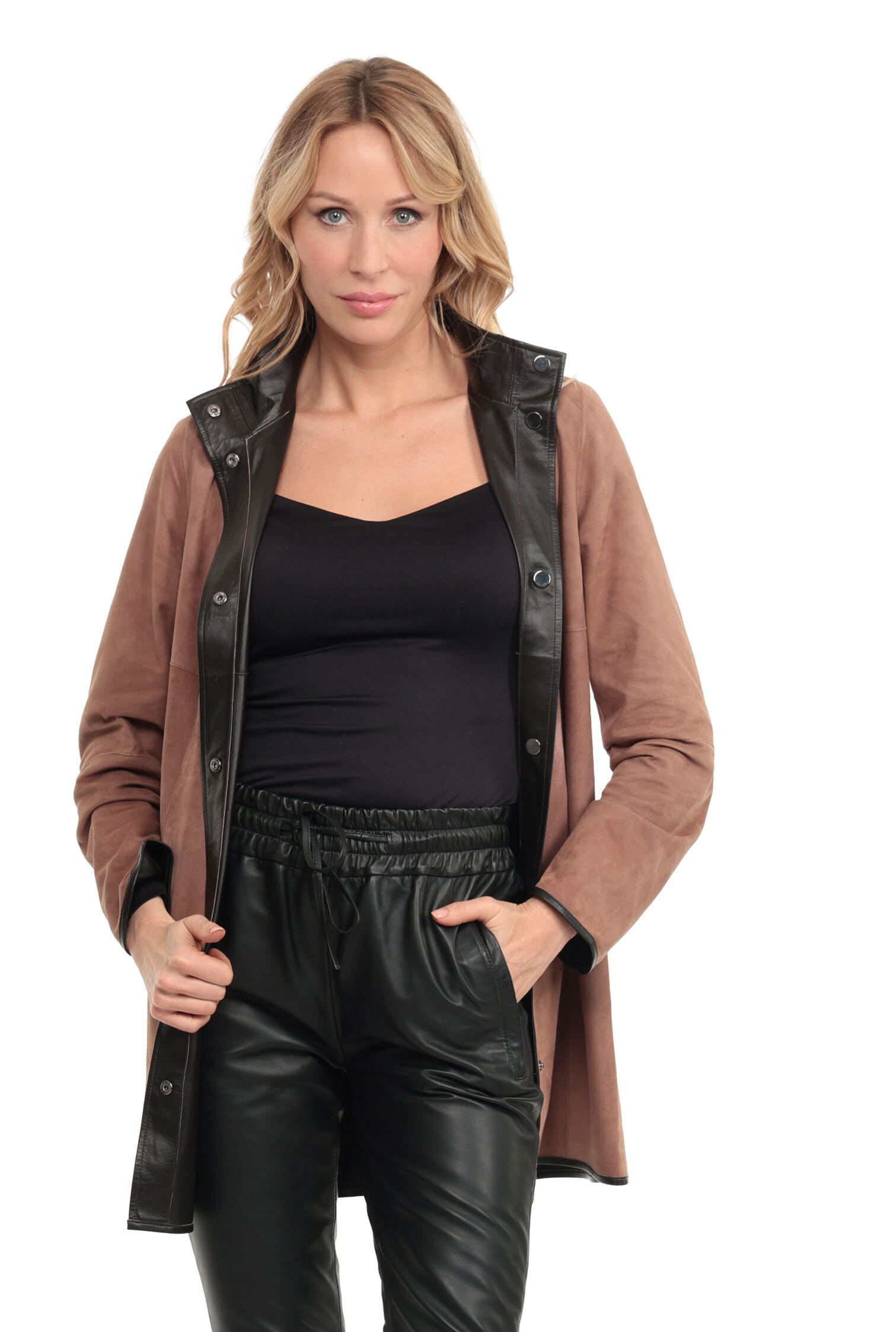 Vêtement en cuir Manteaux cuir marron, taupe