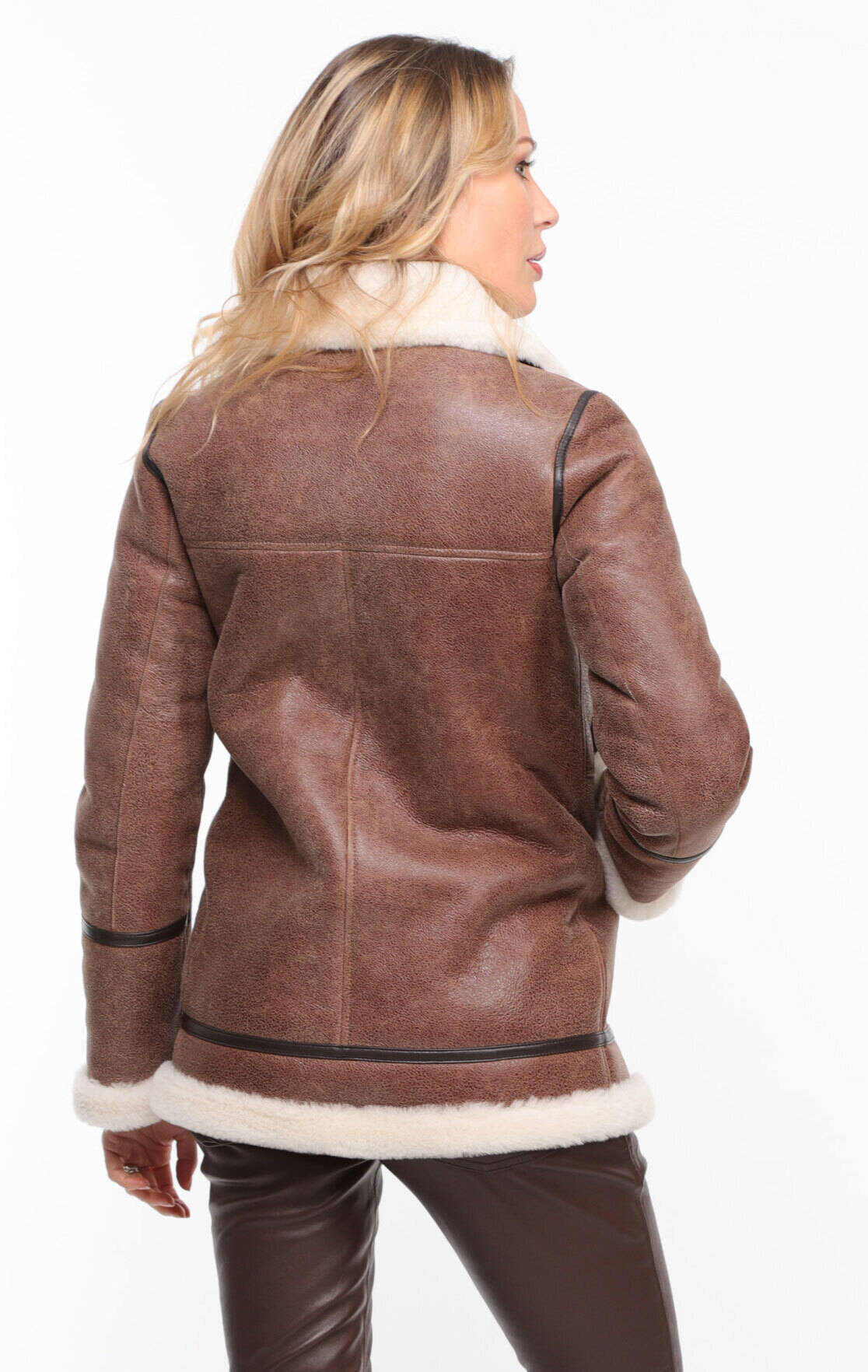 Vêtement en cuir Vestes cuir marron