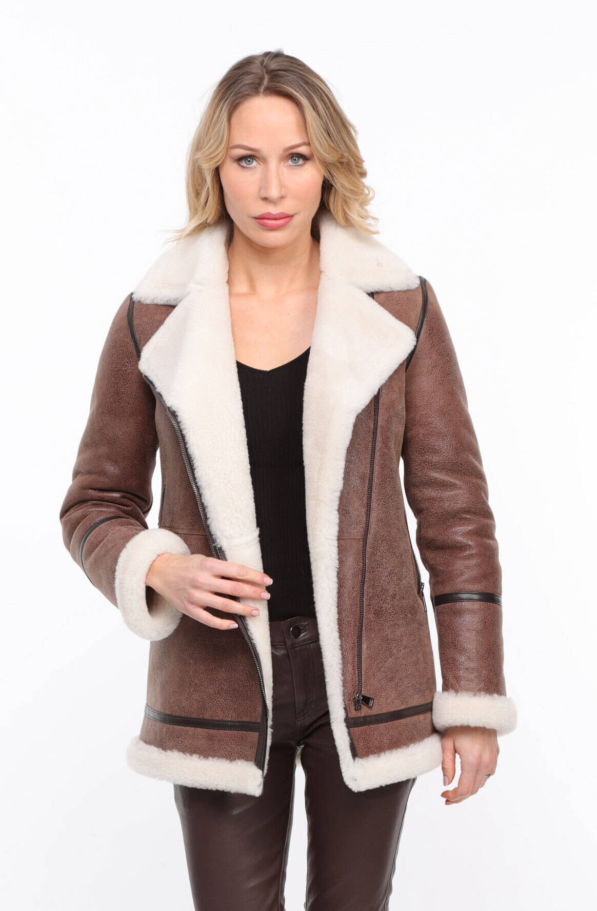 Vêtement en cuir Vestes cuir marron