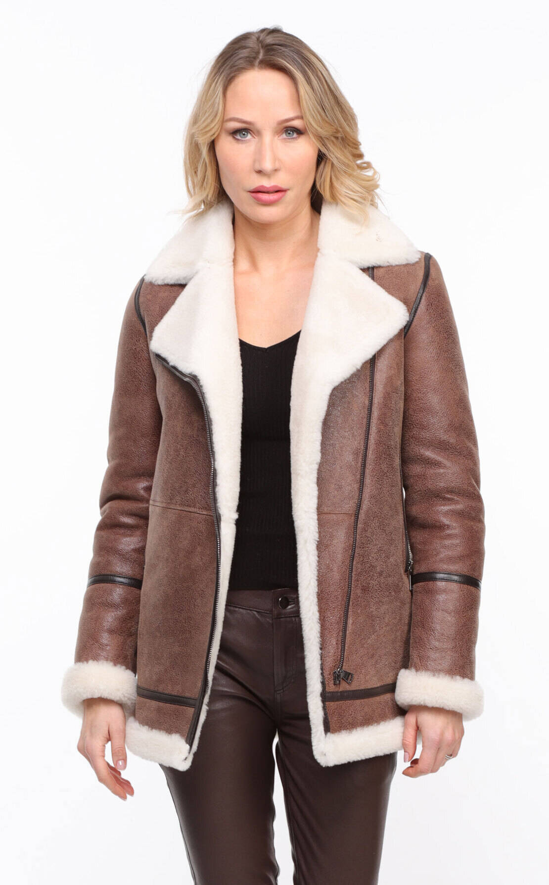 Vêtement en cuir Vestes cuir marron