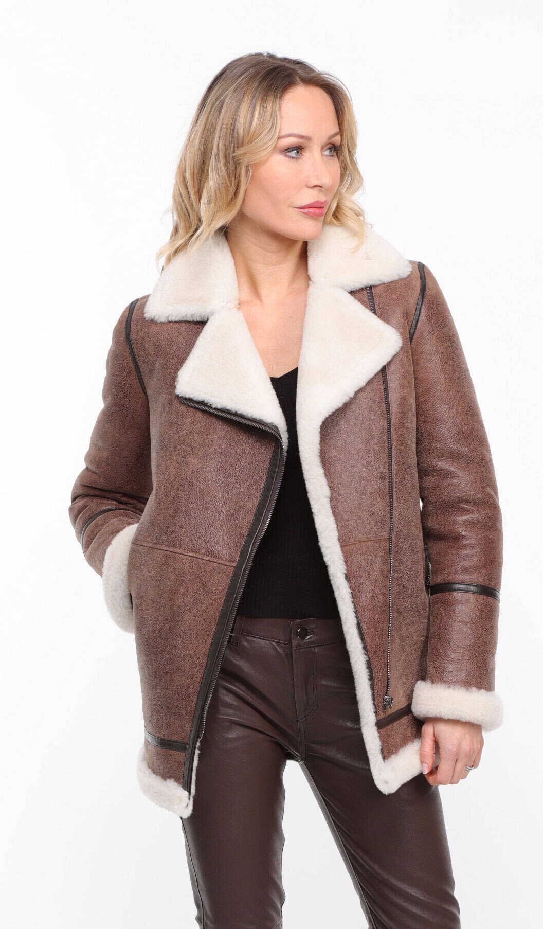 Vêtement en cuir Vestes cuir marron