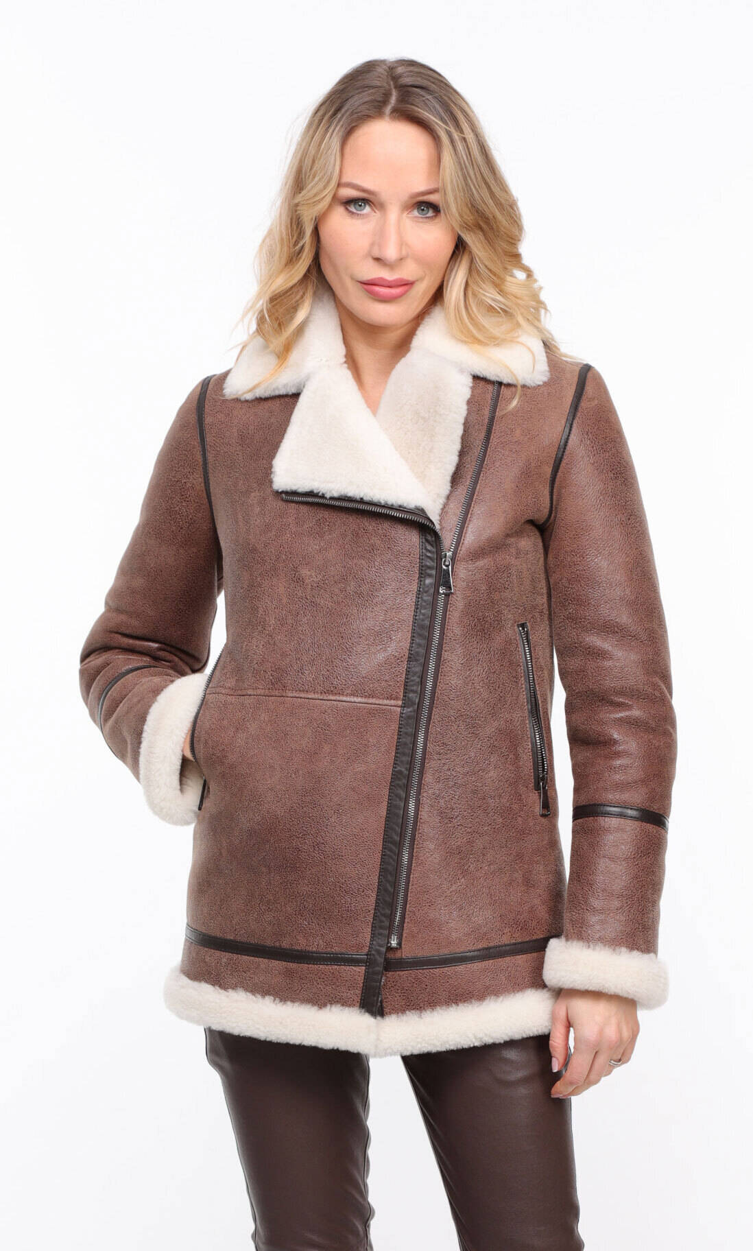 Vêtement en cuir Vestes cuir marron