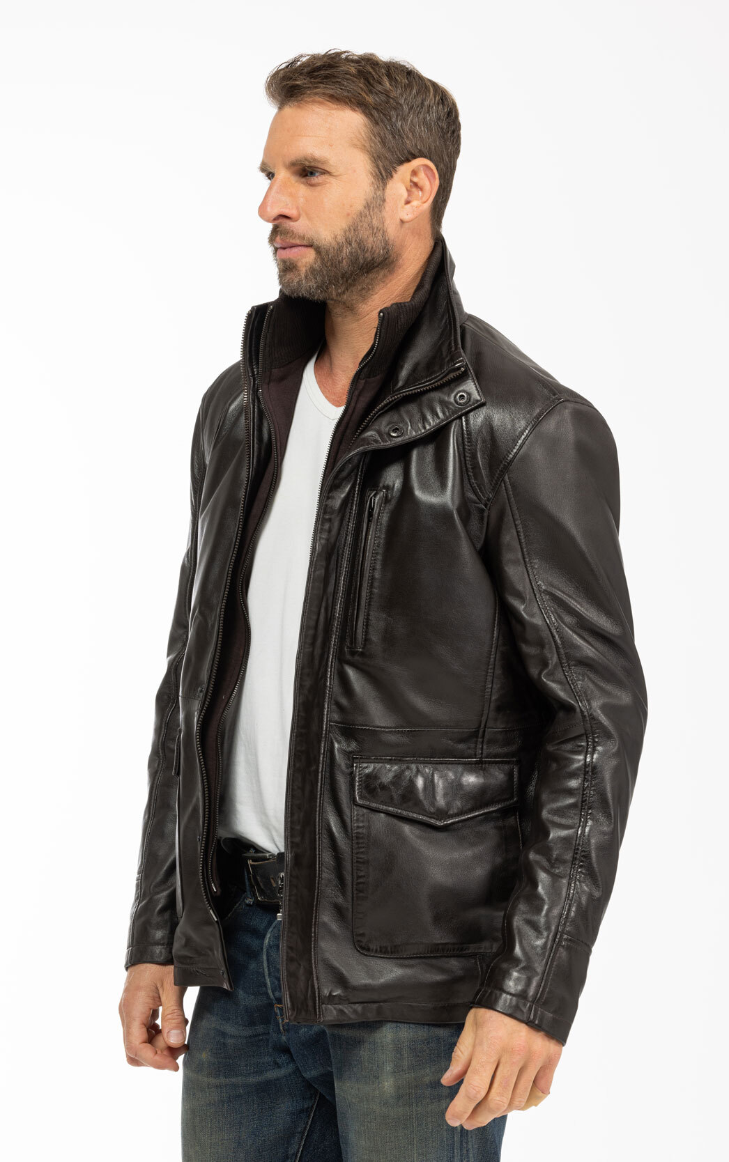 Vêtement en cuir Vestes & Trois Quart cuir marron