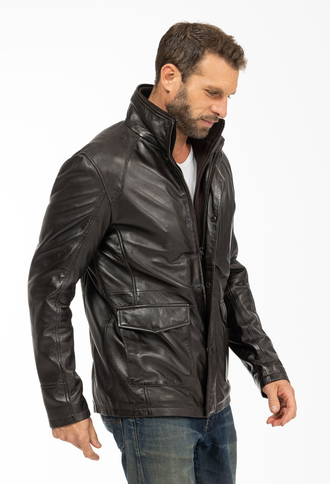 Vêtement en cuir Vestes & Trois Quart cuir marron