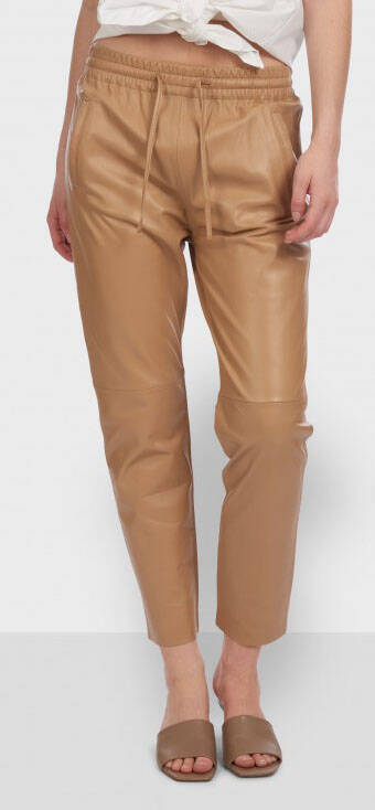 Vêtement en cuir Pantalon cuir beige