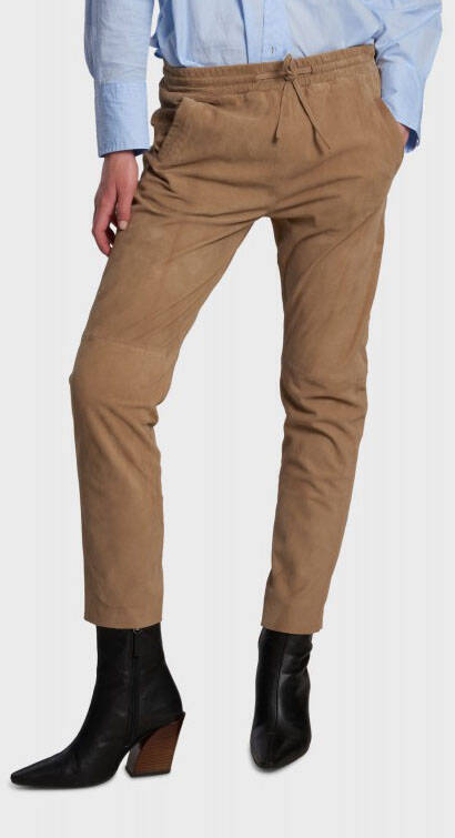 Vêtement en cuir Pantalon cuir beige