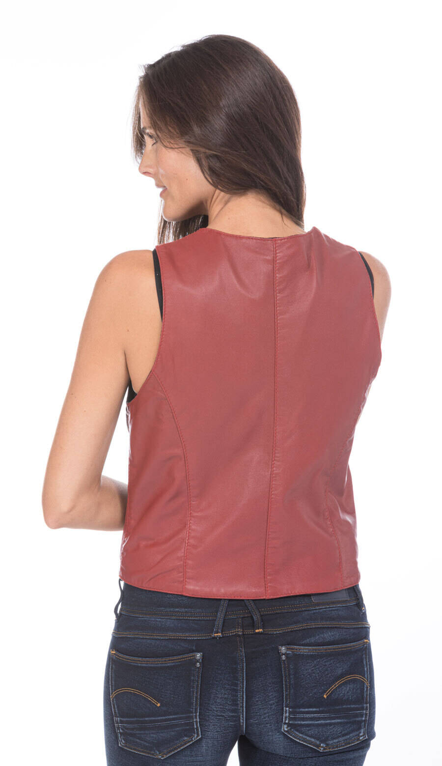 Vêtement en cuir Gilets cuir & fourrure  rouge