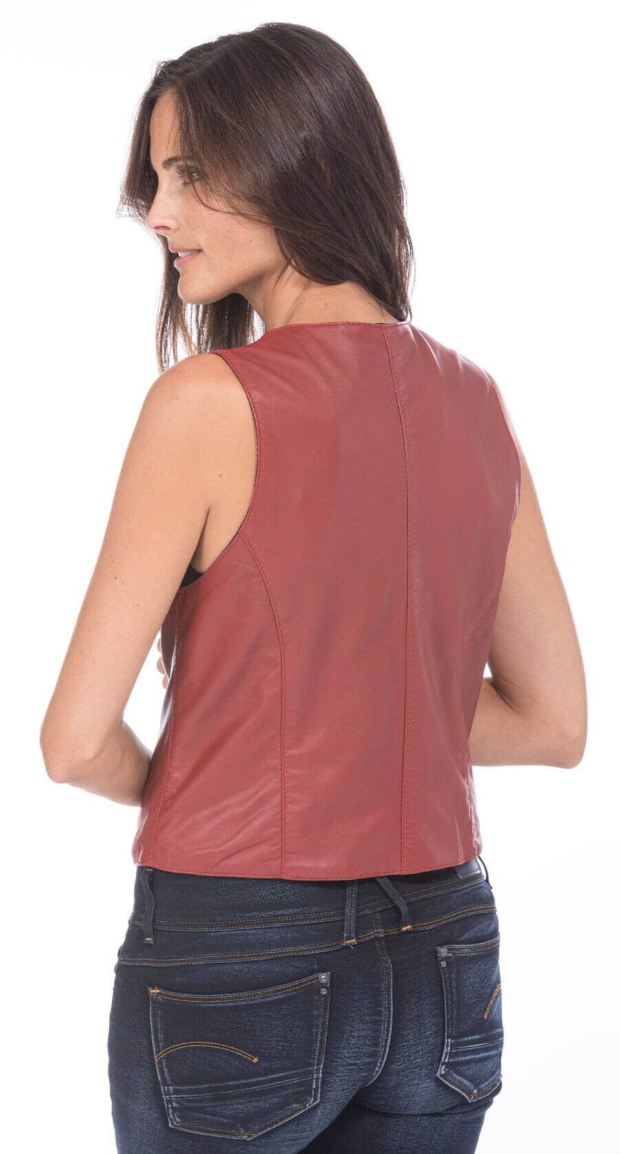 Vêtement en cuir Gilets cuir & fourrure  rouge