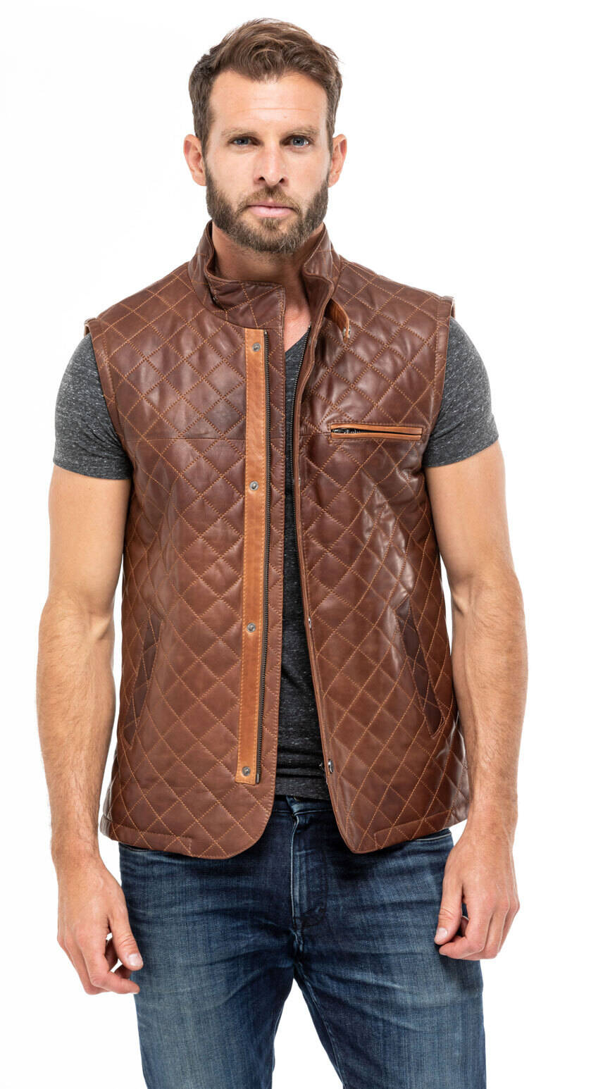 Vêtement en cuir Gilets Cuir  marron