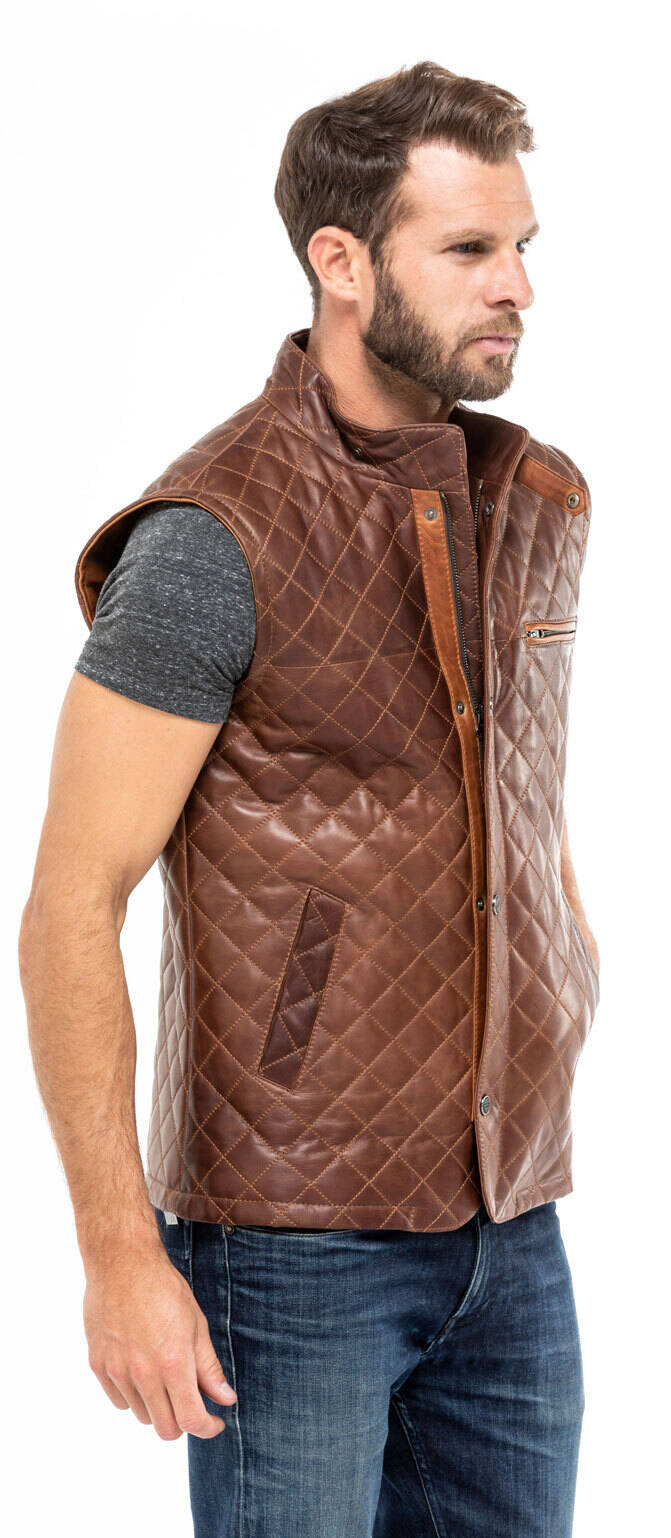 Vêtement en cuir Gilets Cuir  marron
