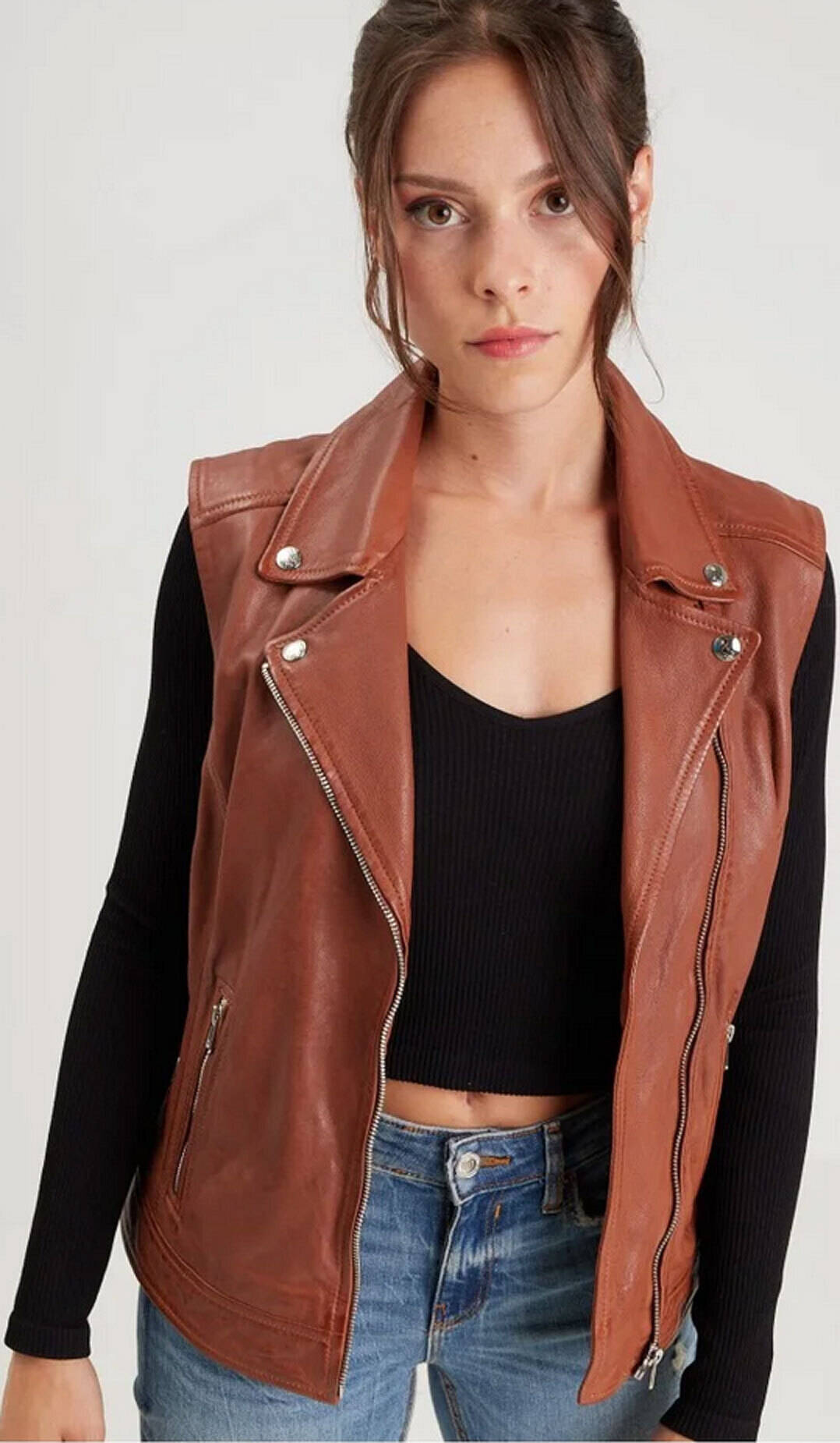 Gilet cuir femme outlet